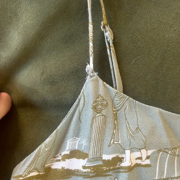 Greek Motif Green Mini Dress - Picture 5 of 5